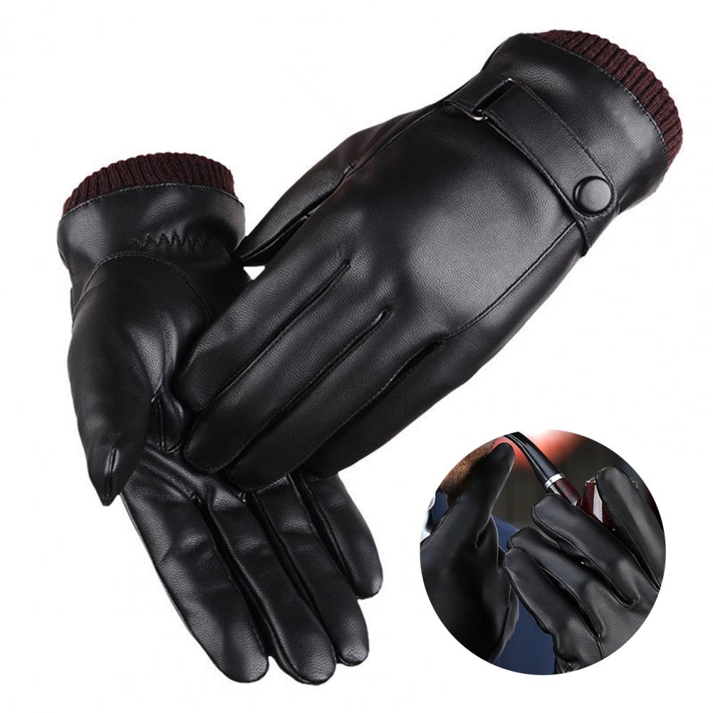 Winter Glove Insulated - Imitatieleer Volledige Vinger Touchscreen Handschoenen Winter