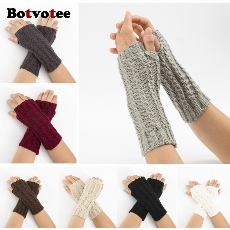 Fingerless Glove Knit - Botvotee Y2k Half Vinger Winterhandschoenen voor