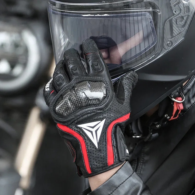 Echte leren motorhandschoenen  - Motorcycle Glove Knuckle recensie en prijs
