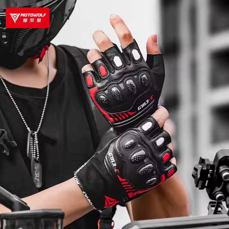 Halfvinger motorhandschoenen H - Motorcycle Glove Knuckle recensie en prijs